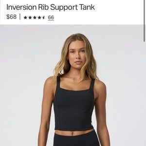 Vuori Inversion Rib Support Tank - Black Size Small